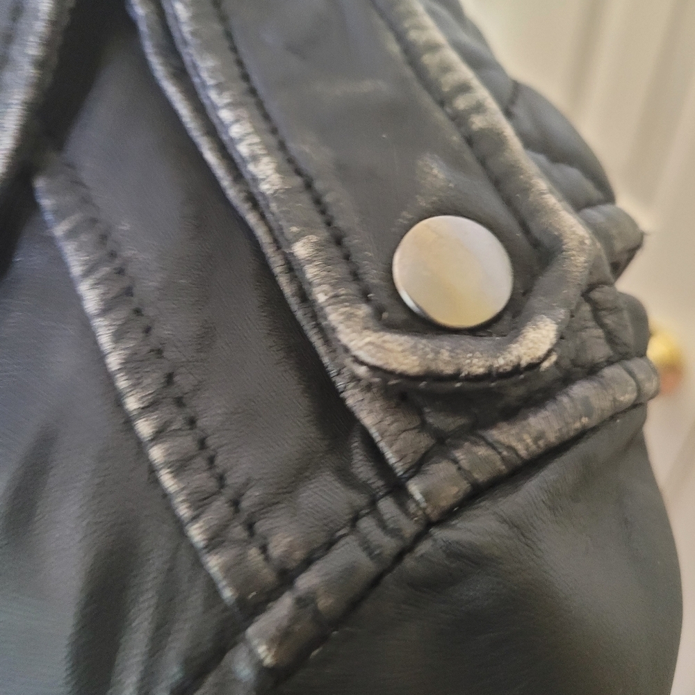 Nicole by Nicole Miller Black Leather Jacket - Picture 6 of 7